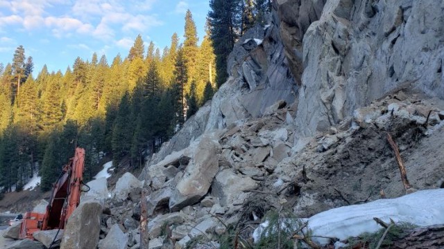 Rockslide on Idaho Highway 55